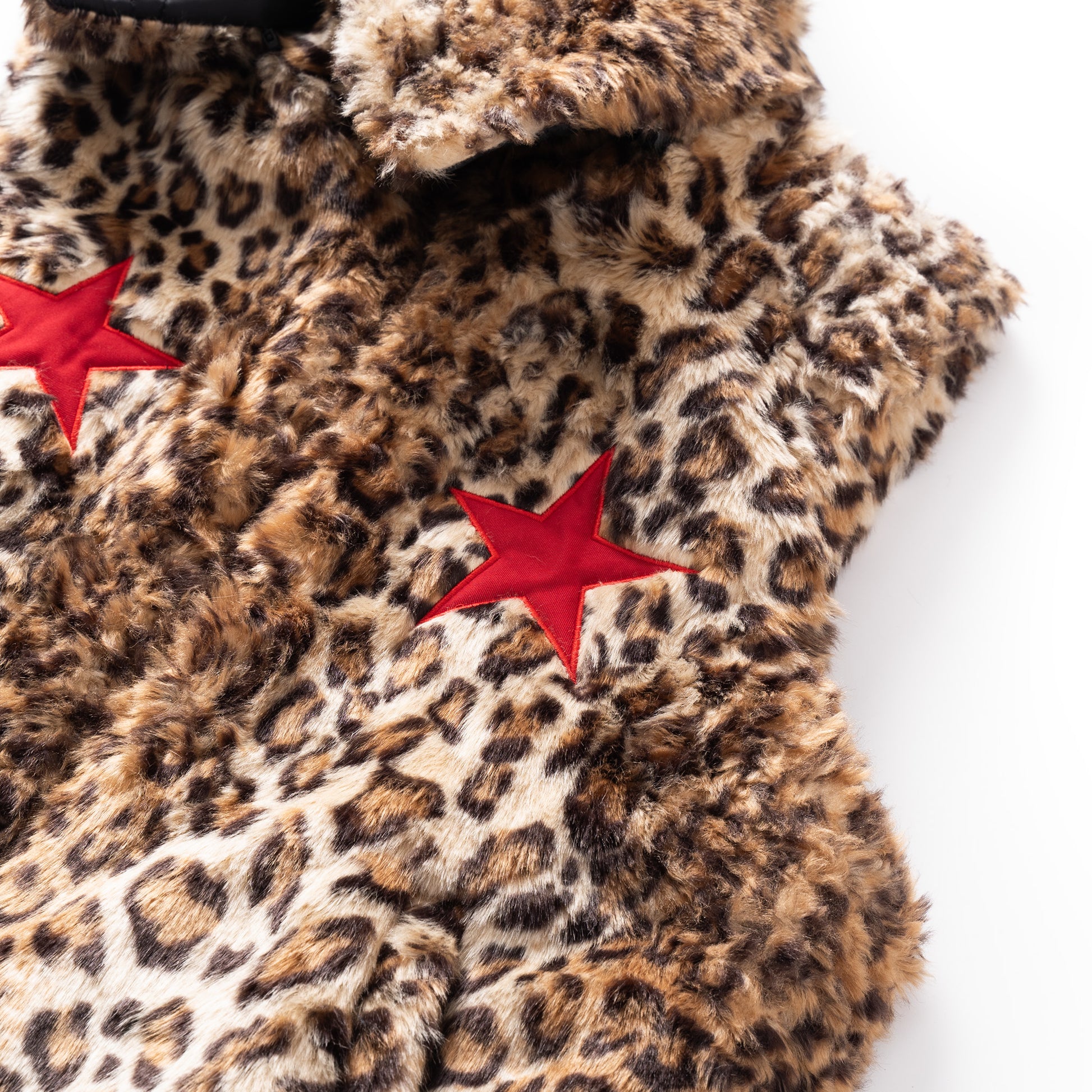 LEOPARD PUFFER JACKET - BROWN