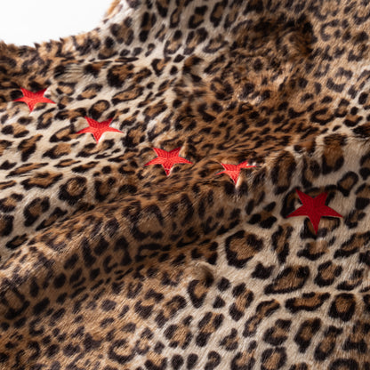 LEOPARD PUFFER JACKET - BROWN