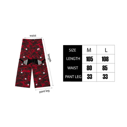 STAR CAMO PANTS - RED