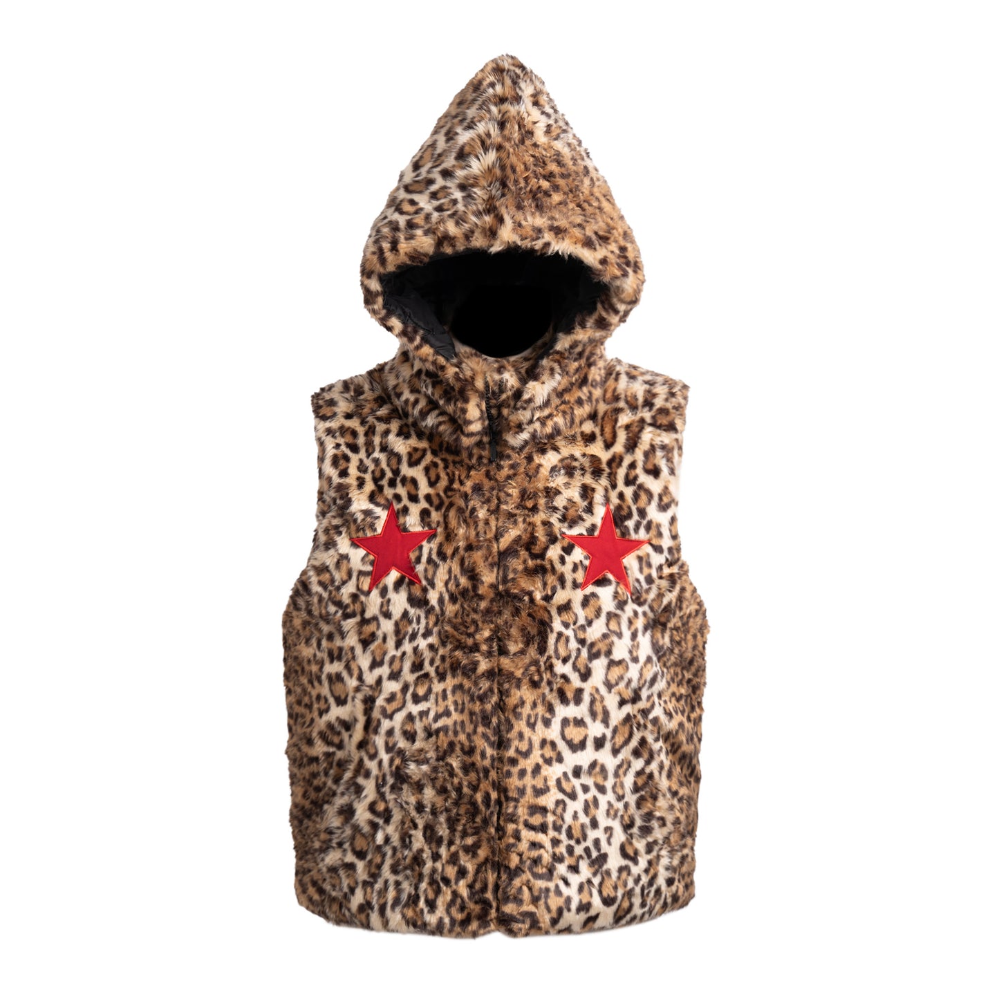 LEOPARD PUFFER JACKET - BROWN