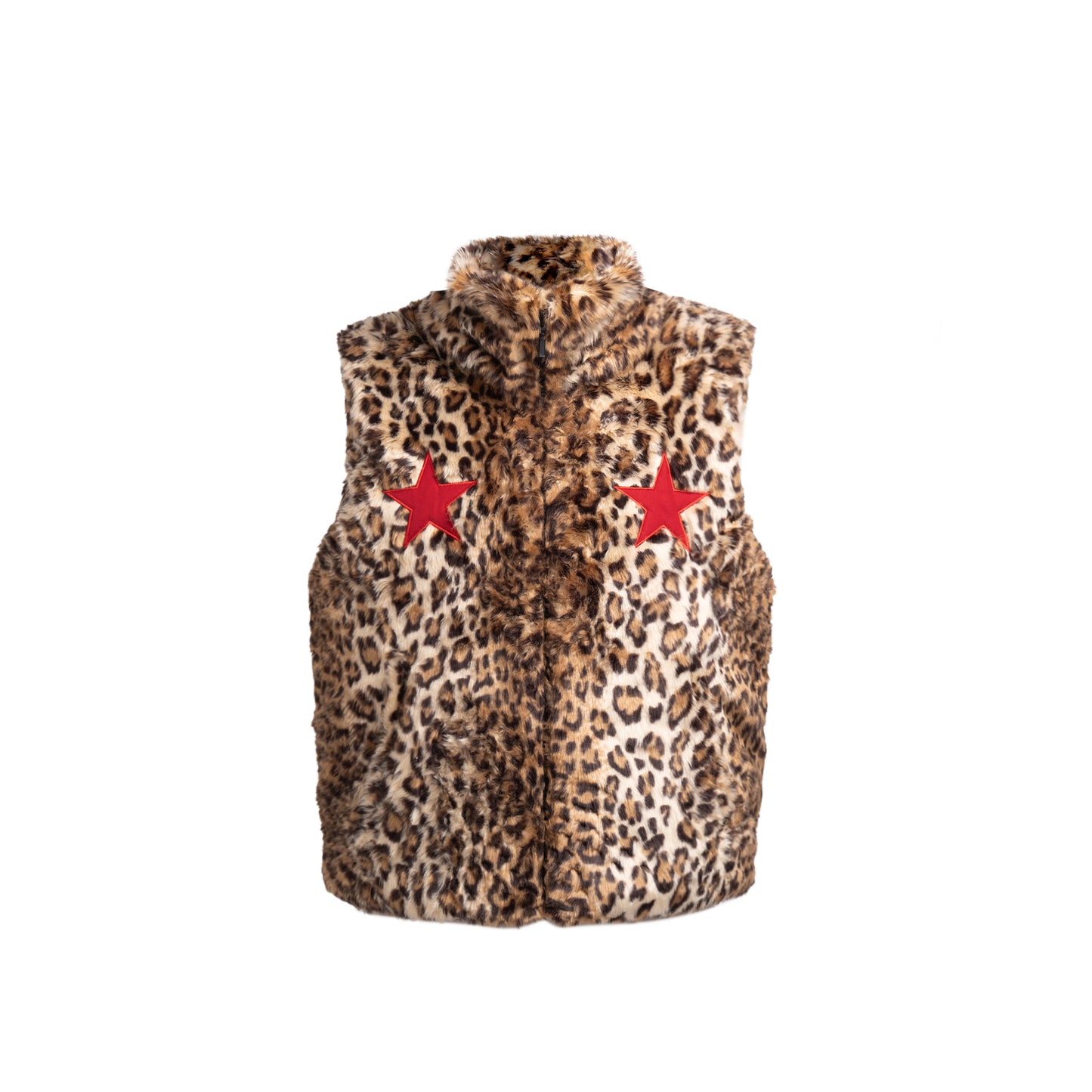 LEOPARD PUFFER JACKET - BROWN