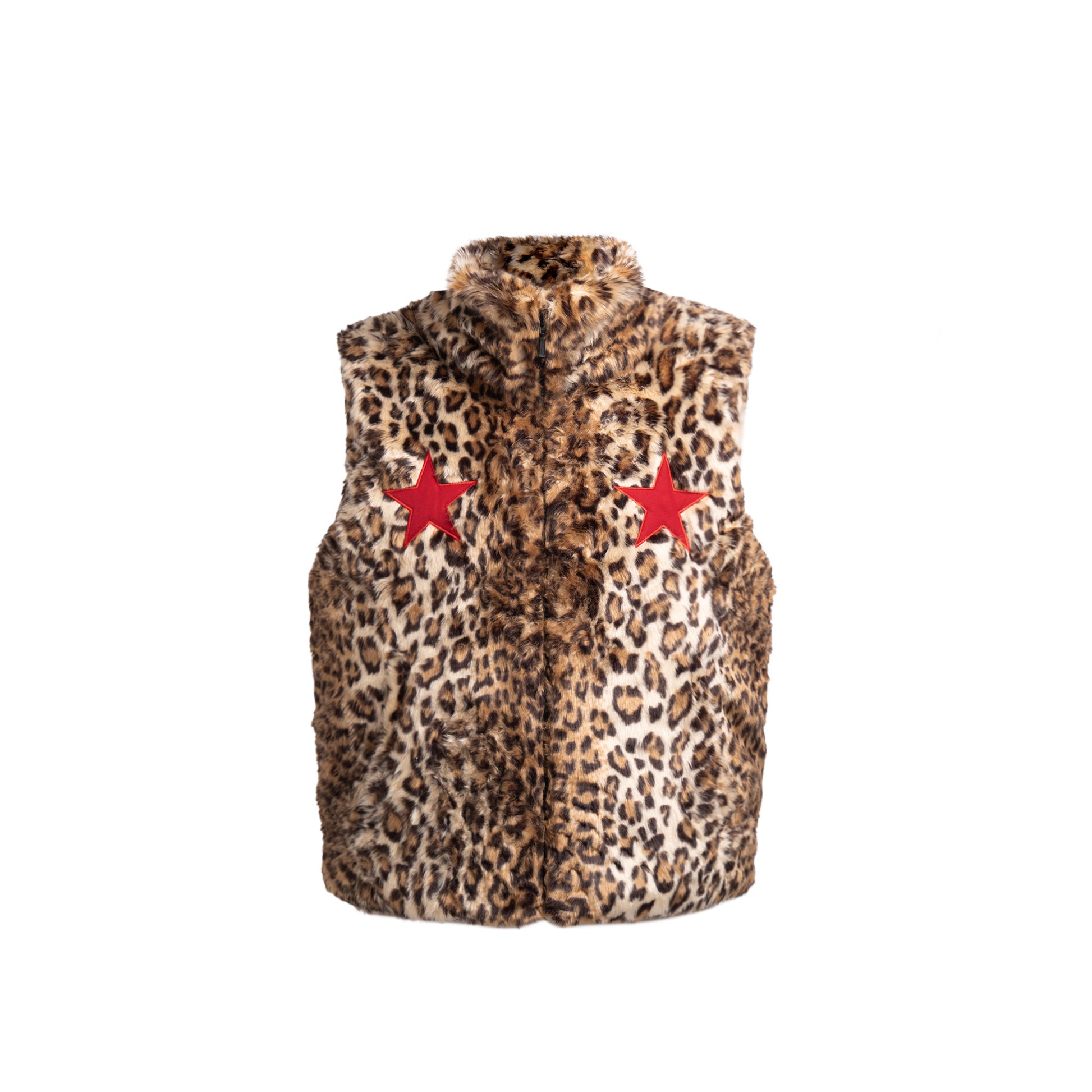 LEOPARD PUFFER JACKET - BROWN