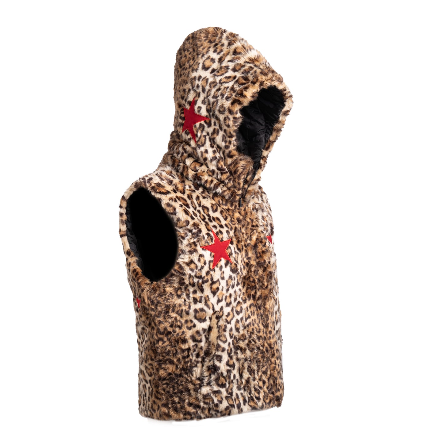 LEOPARD PUFFER JACKET - BROWN